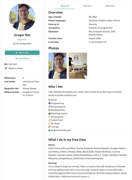 My couchers.org profile